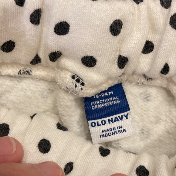GUC Old navy White w/ black polka dots sweat suit full zip jacket w/ sweatpants - Picture 6 of 9